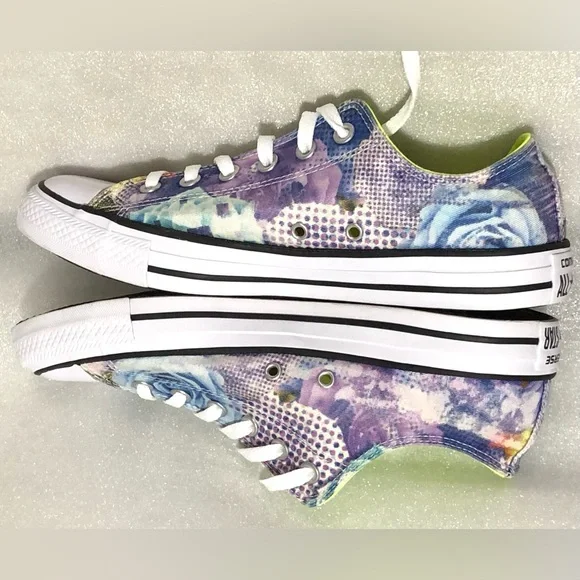 Converse Purple and Blue Artistic Print Sneakers - Picture 8 of 10
